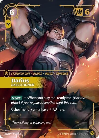 Darius - Executioner Foil OGN #243/298 (Near Mint Epic) Riftbound: League of Legends Trading Card Game: Origins