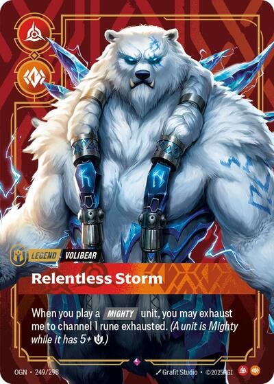 Volibear - Relentless Storm Foil OGN #249/298 (Near Mint Rare) Riftbound: League of Legends Trading Card Game: Origins