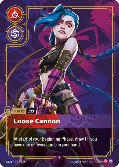 Jinx - Loose Cannon Foil OGN #251/298 (Near Mint Rare) Riftbound: League of Legends Trading Card Game: Origins