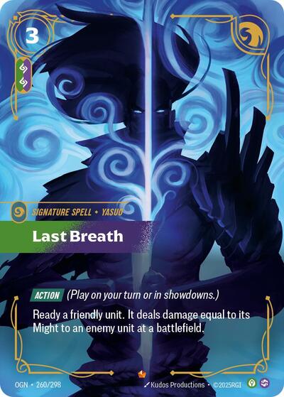 Last Breath Foil OGN #260/298 (Near Mint Epic) Riftbound: League of Legends Trading Card Game: Origins