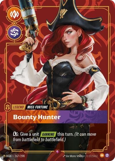 Miss Fortune - Bounty Hunter Foil OGN #267/298 (Near Mint Rare) Riftbound: League of Legends Trading Card Game: Origins