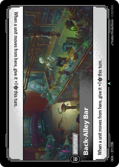 Back-Alley Bar Foil OGN #277/298 (Near Mint Uncommon) Riftbound: League of Legends Trading Card Game: Origins