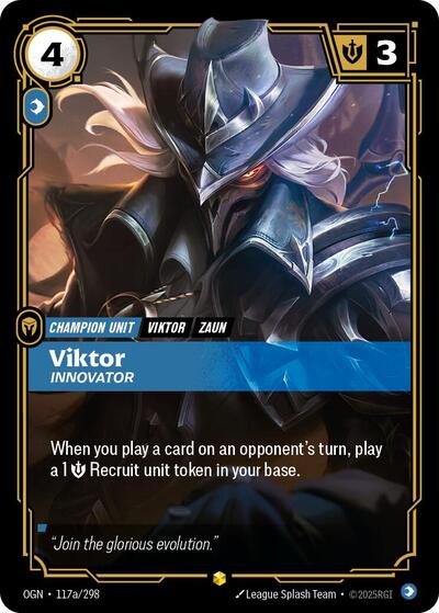 Viktor Innovator Alternate Art Foil OGN #117a/298 (Near Mint Showcase) Riftbound: League of Legends Trading Card Game: Origins