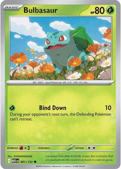 Bulbasaur 001 132 ME01: Mega Evolution MEG #001/132 (Common) Pokemon: