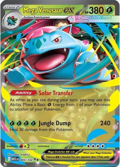 Mega Venusaur ex 003 132 Holofoil MEG #003/132 (Near Mint Double Rare) Pokemon: ME01: Mega Evolution