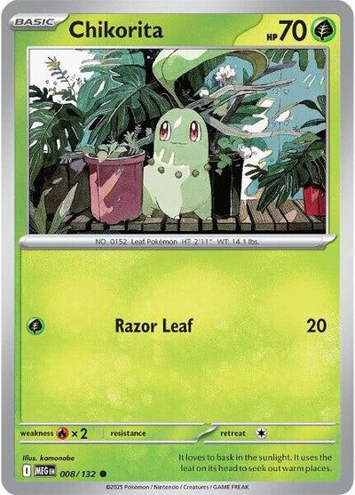 Chikorita ME01: Mega Evolution MEG #008/132 (Common) Pokemon: