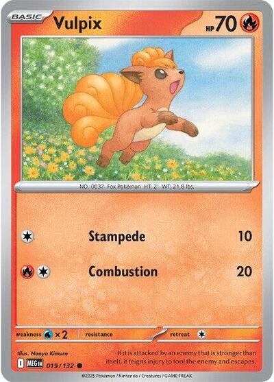 Vulpix 019 132 ME01: Mega Evolution MEG #019/132 (Common) Pokemon: