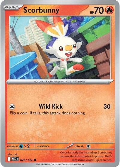 Scorbunny ME01: Mega Evolution MEG #026/132 (Common) Pokemon:
