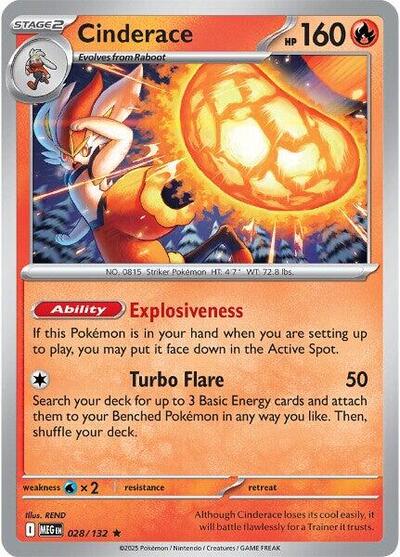 Cinderace ME01: Mega Evolution MEG #028/132 (Rare) Pokemon: