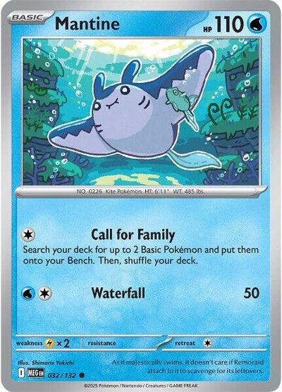 Mantine MEG #032/132 (Near Mint Common) Pokemon: ME01: Mega Evolution