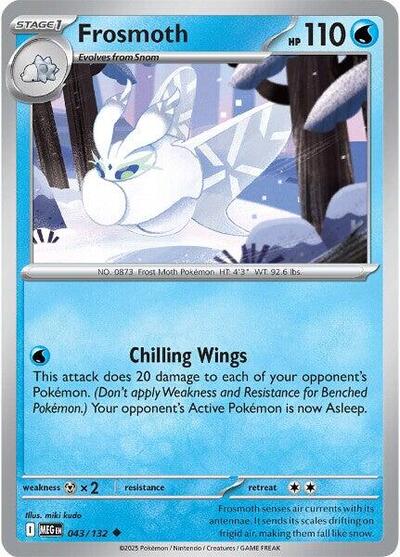 Frosmoth Reverse Holofoil MEG #043/132 (Near Mint Uncommon) Pokemon: ME01: Mega Evolution
