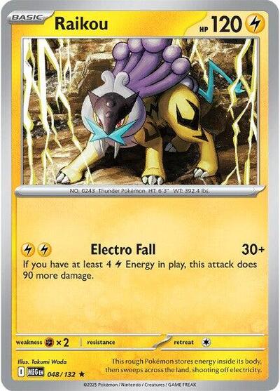 Raikou ME01: Mega Evolution MEG #048/132 (Rare) Pokemon:
