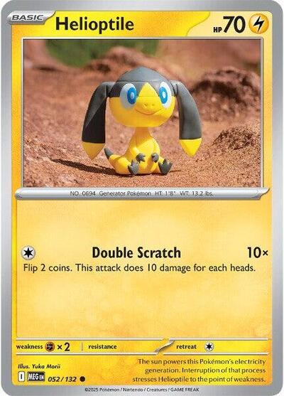 Helioptile 052 132 MEG #052/132 (Near Mint Common) Pokemon: ME01: Mega Evolution