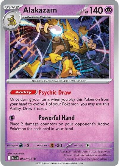 Alakazam ME01: Mega Evolution MEG #056/132 (Rare) Pokemon: