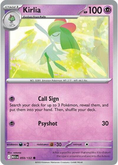 Kirlia Reverse Holofoil MEG #059/132 (Near Mint Common) Pokemon: ME01: Mega Evolution
