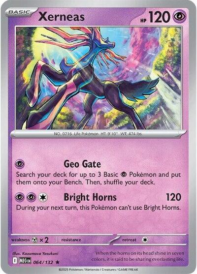 Xerneas Holofoil MEG #064/132 (Near Mint Rare) Pokemon: ME01: Mega Evolution