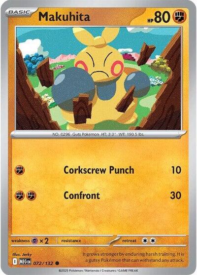 Makuhita MEG #072/132 (Near Mint Common) Pokemon: ME01: Mega Evolution