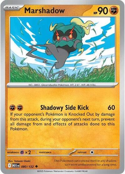 Marshadow 080 132 MEG #080/132 (Near Mint Uncommon) Pokemon: ME01: Mega Evolution