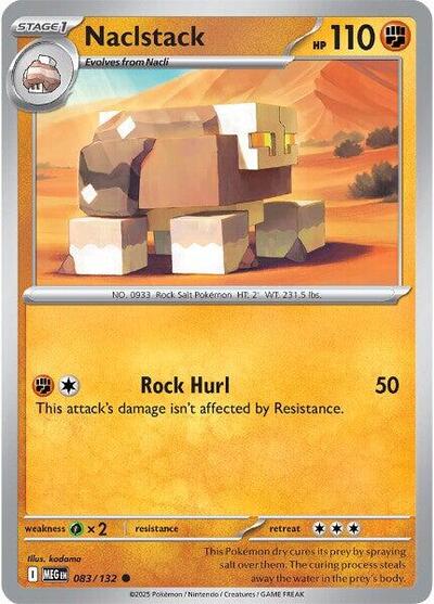 Naclstack Reverse Holofoil MEG #083/132 (Near Mint Common) Pokemon: ME01: Mega Evolution