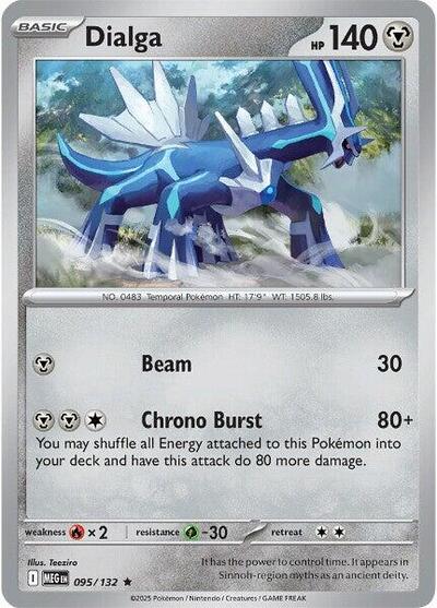 Dialga Reverse Holofoil MEG #095/132 (Near Mint Rare) Pokemon: ME01: Mega Evolution
