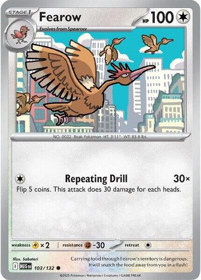 Fearow MEG #103/132 (Near Mint Common) Pokemon: ME01: Mega Evolution