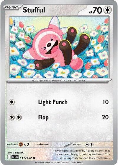 Stufful 111 132 MEG #111/132 (Near Mint Common) Pokemon: ME01: Mega Evolution