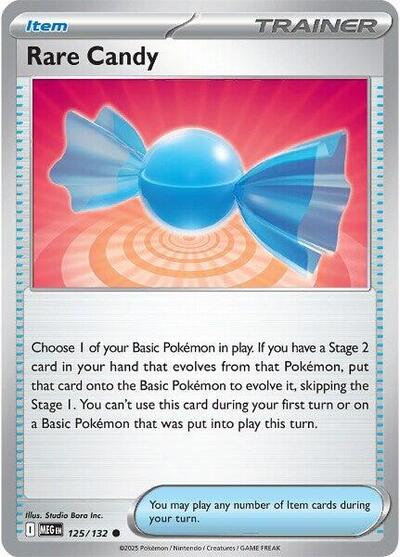 Rare Candy 125 132 Reverse Holofoil MEG #125/132 (Near Mint Common) Pokemon: ME01: Mega Evolution