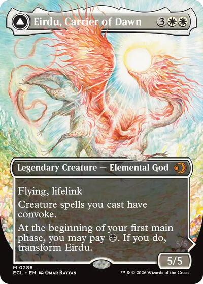 Eirdu Carrier of Dawn Borderless ECL #286 (Near Mint Mythic Rare) Magic: The Gathering: Lorwyn Eclipsed