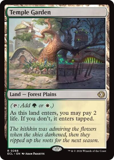 Temple Garden Foil ECL #268 (Near Mint Rare) Magic: The Gathering: Lorwyn Eclipsed