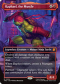 Raphael, the Muscle (0004) (Borderless) Foil TMC #4 (Near Mint Mythic Rare) Magic: The Gathering: Commander: Teenage Mutant Ninja Turtles