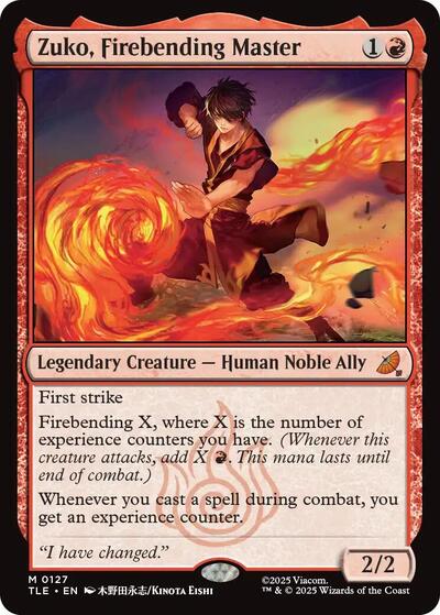 Zuko Firebending Master TLE #127 (Near Mint Mythic Rare) Magic: The Gathering: Avatar: The Last Airbender: Eternal-Legal