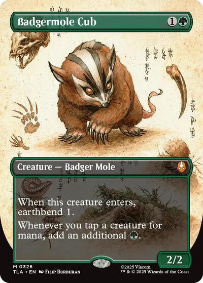 Badgermole Cub Borderless TLA #326 (Near Mint Mythic Rare) Magic: The Gathering: Avatar: The Last Airbender