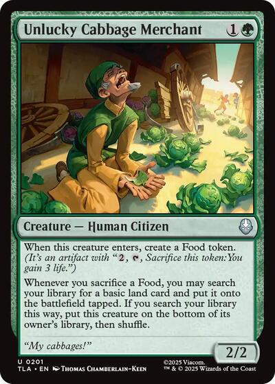 Unlucky Cabbage Merchant TLA #201 (Near Mint Uncommon) Magic: The Gathering: Avatar: The Last Airbender