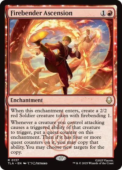 Firebender Ascension TLA #137 (Near Mint Rare) Magic: The Gathering: Avatar: The Last Airbender