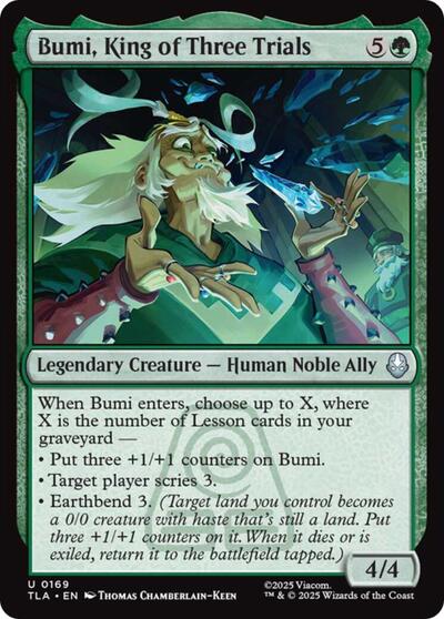 Bumi King of Three Trials TLA #169 (Near Mint Uncommon) Magic: The Gathering: Avatar: The Last Airbender