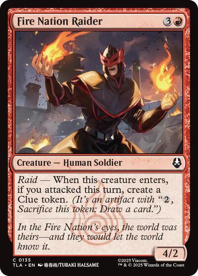 Fire Nation Raider TLA #135 (Near Mint Common) Magic: The Gathering: Avatar: The Last Airbender