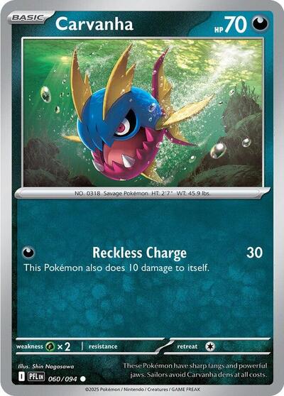 Carvanha ME02: Phantasmal Flames PFL #060/094 (Common) Pokemon: