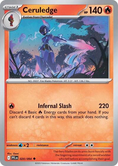 Ceruledge ME02: Phantasmal Flames PFL #020/094 (Uncommon) Pokemon: