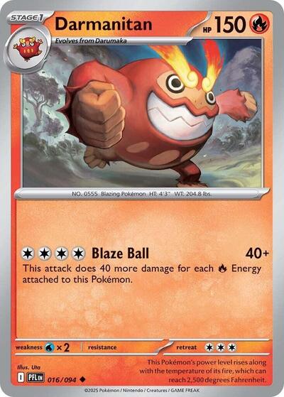 Darmanitan PFL #016/094 (Near Mint Uncommon) Pokemon: ME02: Phantasmal Flames