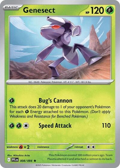 Genesect ME02: Phantasmal Flames PFL #008/094 (Rare) Pokemon: