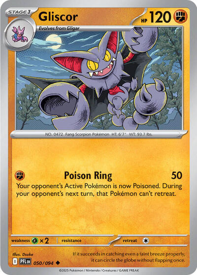 Gliscor PFL #050/094 (Near Mint Uncommon) Pokemon: ME02: Phantasmal Flames