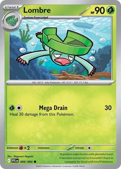 Lombre PFL #006/094 (Near Mint Common) Pokemon: ME02: Phantasmal Flames
