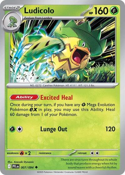 Ludicolo 007 094 ME02: Phantasmal Flames PFL #007/094 (Uncommon) Pokemon: