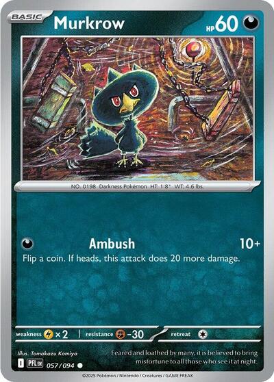 Murkrow PFL #057/094 (Near Mint Common) Pokemon: ME02: Phantasmal Flames