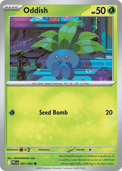Oddish PFL #001/094 (Near Mint Common) Pokemon: ME02: Phantasmal Flames