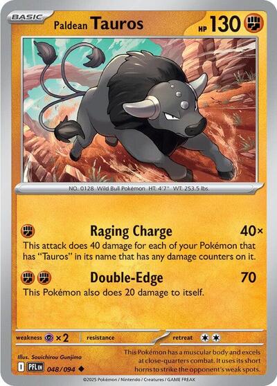 Paldean Tauros PFL #048/094 (Near Mint Uncommon) Pokemon: ME02: Phantasmal Flames
