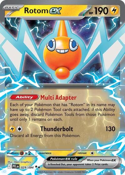 Rotom ex 029 094 Holofoil PFL #029/094 (Near Mint Double Rare) Pokemon: ME02: Phantasmal Flames