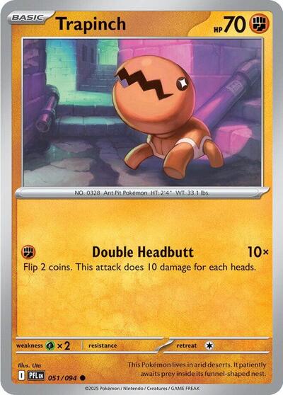 Trapinch PFL #051/094 (Near Mint Common) Pokemon: ME02: Phantasmal Flames