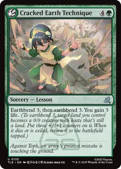 Cracked Earth Technique TLE #135 (Near Mint Uncommon) Magic: The Gathering: Avatar: The Last Airbender: Eternal-Legal