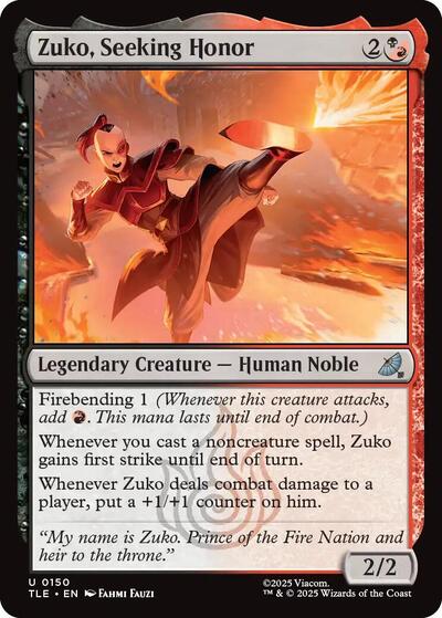 Zuko Seeking Honor TLE #150 (Near Mint Uncommon) Magic: The Gathering: Avatar: The Last Airbender: Eternal-Legal